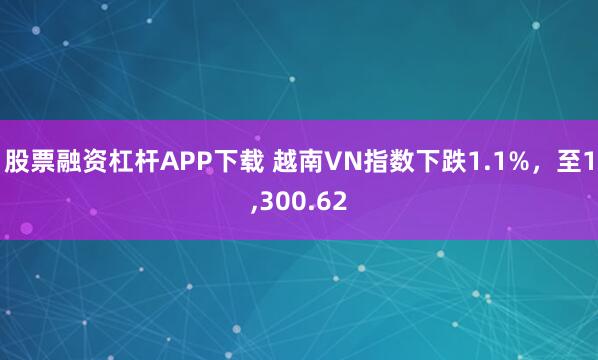 股票融资杠杆APP下载 越南VN指数下跌1.1%，至1,300.62