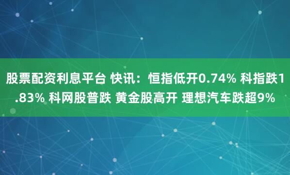 股票配资利息平台 快讯：恒指低开0.74% 科指跌1.83% 科网股普跌 黄金股高开 理想汽车跌超9%