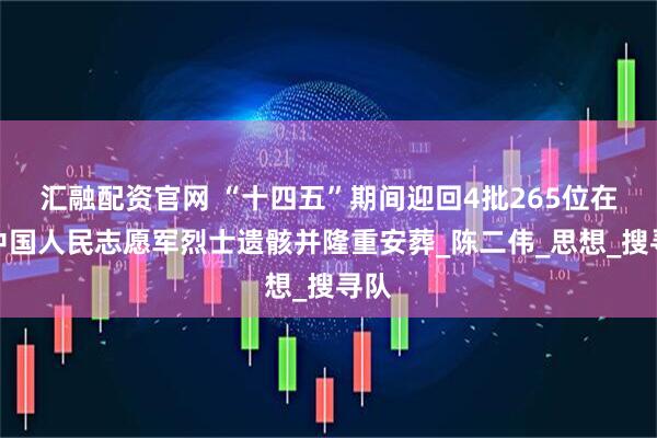 汇融配资官网 “十四五”期间迎回4批265位在韩中国人民志愿军烈士遗骸并隆重安葬_陈二伟_思想_搜寻队